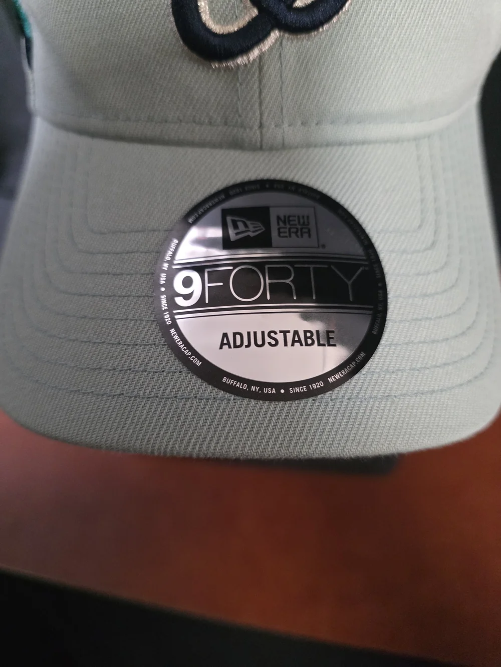 New Era Light Gray Baseball Cap with Teal and Navy Accents